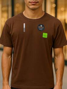 Premium Basic T-Shirts In Peruvian Knit With Smooth Elastane, Slim Fit And Traditional Design. - Rỉ Nâu - Xem 2