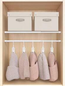 2pcs Adjustable Tension Curtain Rods, Heavy Duty Expandable Rods For Shower, Closet, Window, Towel Rack - Steel And Plastic Home Accessories,Bedroom Room Decor,Back To School - White - View 6