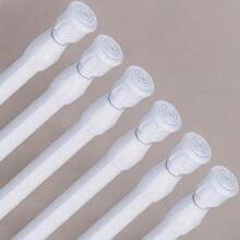 2pcs Adjustable Tension Curtain Rods, Heavy Duty Expandable Rods For Shower, Closet, Window, Towel Rack - Steel And Plastic Home Accessories,Bedroom Room Decor,Back To School - White - View 2
