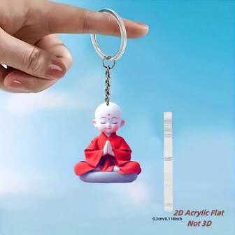 1pc 2D Acrylic Flat Keychain - Cute Cartoon Design, Holiday Gift, Home Decor | Keychain Pendant, Backpack Decoration