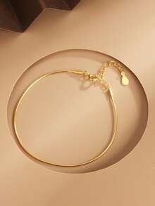 1入組S925純銀蛇骨&金色鏈條設計極簡風格&流行手環,完美禮品適用於穿戴 - 金色 - 查看 3