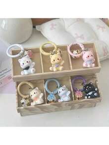 Keychain Student Backpack Cute Pendant Girl Bag Accessories - trắng - Xem 2