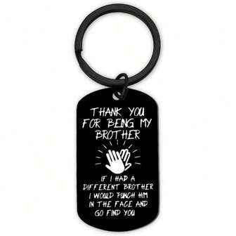 1pc Funny Christmas Gifts For Brother Keychain If I Had A Different Brother Key Chain For My Brother Birthday Gifts From Sister Little Older Teen Big Brother Xmas Bday Gift Ideas