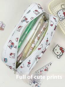 Sanrio Sanrio 1pc Sanrio KT Cat Drawstring Pencil Case, Cute Hello Kitty Stationery Storage Bag, Student Large Capacity Pencil Case, Cute Cartoon Design, Polyester Material, Waterproof And Stain Resistant, Suitable For School And Office Supplies, Essential Learning Supplies For Returning To School,For School Supplies,Back To School Random Delivery