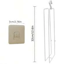 Soporte para papel higiénico sin taladro, estante de hierro para rollo de papel higiénico de baño, se adhiere a la puerta, soporte para toallas de cocina (blanco)