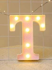 粉色LED字母数字灯,闪亮字母数字发光标志,字母A-Z,数字0-9,仙女灯,爱心,电池供电灯,最佳礼物,适合圣诞节装饰、房间装饰、卧室装饰、生日装饰、派对装饰、婚礼装饰、情人节装饰、墙面装饰和周年纪念派对,发光气球架数码相框。 - 粉色 - 查看 47
