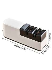 1pc Electric Knife Sharpener, USB Rechargeable Automatic Knife & Scissor Sharpener, 5-Second Quick Sharpening & Polishing, Multi-Functional Portable Kitchen Knife Sharpener Tool - White - View 14