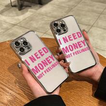 Actitud Audaz! Funda de Teléfono Plateada de Lujo con Diseño Profesional, Texto Rosa Llamativo, Patrón Inspirador - Impresión de Alta Definición, Resistente al Desgaste, Antideslizante con Protección de Cámara, Cobertura Completa de PC Adecuada para Todos los Modelos de 16/15/14/13/12, Bienvenido a Comprar y Usar - Colores mixtos - Ver 4