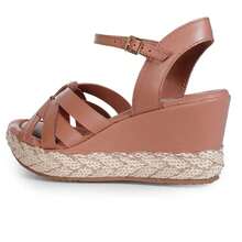 Sandália Anabela Couro Bottero Tropical Feminino - Marrom - Marrom - Visão 4