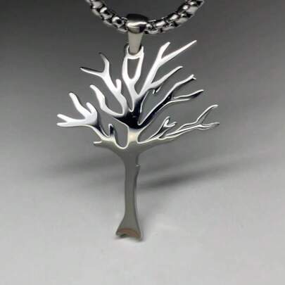 1pc New Hip-Hop Style High Quality Stainless Steel Tree Of Life Pendant Necklace For Men And Women