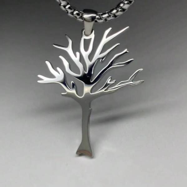 1pc New Hip-Hop Style High Quality Stainless Steel Tree Of Life Pendant Necklace For Men And Women