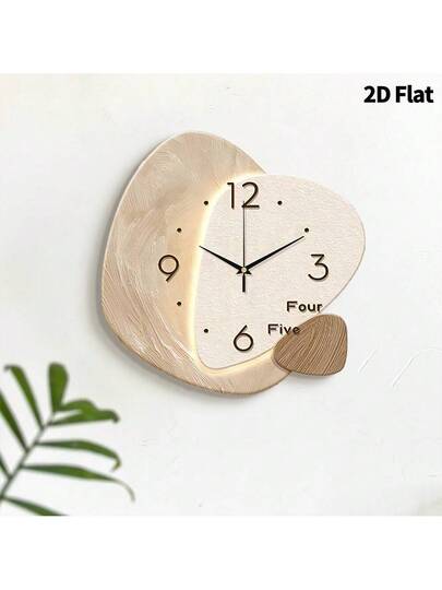 2D Flat 1pc Verlichting Luxe Minimalist Home ation Wand Clock, Ultra Quiet Quartz Movement, No Ticking Sound, Painting Klok Living Room, Bedroom Office, able Watch, Unique Personalized, Clear Reading Time, In Room view 3