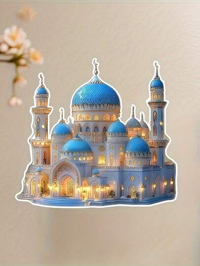 1 st. Saudiarabiens nationaldagsmagnet i akryl, magnetisk, lämplig för kylskåp, bil, laptop, hjälm etc., med ikonisk stadssilhuettdesign, inomhusdekor, lämplig som nyårs- och helggåva