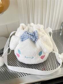 Sanrio 1 PC Sanrio Cinnamon Dog Kuromi Plush Drawstring Bag Bucket Bag Crossbody Bag Cartoon Bag Shoulder Bag