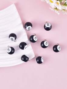 10/20 chiếc mặt dây chuyền bằng nhựa hình quả bóng bi-a 3D, bông tai, vòng cổ, phụ kiện trang sức tự làm - Nhiều màu - Xem 5