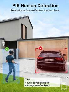 GENAI 2PC 1080P HD Outdoor Camera, PTZ With Cloud And TF Card Storage, Motion Detection And Night Vision, Home Entrance Monitoring, Garden Surveillance, Ideal Gift For Home - 彩色 - 查看 7