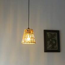 1 件，波西米亚手工编织桶形藤条灯罩，藤条钟形灯罩，适用于台灯吊灯灯具，易于安装 - 多色 - 查看 12