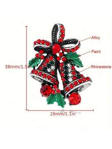 Christmas Suit Brooch, Creative Gift Bowknot Elegant Lapel Pin, Vintage Bell Christmas Brooch Wish Home Decor Christmas Decorations Room Decor