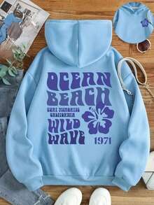 Teen Girl Letter-Printed Hooded Sweatshirt, Casual Hooded Sweatshirt, Suitable For Autumn And Spring, Girls' Clothing, Suitable For Various Occasions Such As School, Vacation, Shopping And Sports