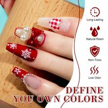 LIMEGIRL Set di smalti gel natalizi LIMEGIRL da 8 ml: 6 colori natalizi - verde, bordeaux, rosso, oro, argento. Set di smalti gel natalizi con base e top coat, adatto per donne e ragazze per arte di unghie, manicure, design unghie fai-da-te in salone