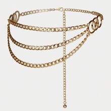 街头环形装饰多层链条腰带，适合万圣节、夏季、学校秋季等场合。