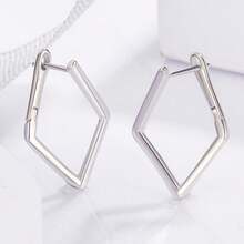 1 Pair Minimalist Geometric Diamond Shaped Elegant Fashion Earrings, Suitable For Women's Daily Wear