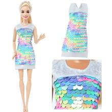 7件套娃娃公主裙时尚混搭款式（礼品袋包装）适合11.5英寸娃娃装扮，万圣节礼物、圣诞节礼物、生日礼物（不含娃娃）