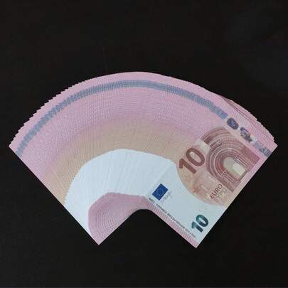 100 pezzi da 11,5 x 4,8 cm Banconote di carta di piccole dimensioni, 100 pezzi da 10€ come oggetti di scena per giochi di festa, oggetti di scena per intrattenimento, repliche, decorazioni per Capodanno, regali per Capodanno, oggetti di scena per profumo di San Valentino, regali per vacanze, oggetti di scena per festa