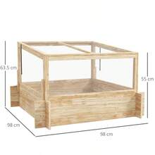 Outsunny 2In1 Wooden House Planter Box Natural - Natural Wood1 - View 3