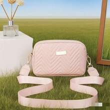 Túi đeo chéo đựng tiền xu thoải mái thời trang tối giản dành cho bé gái, thiết kế dây đeo có thể tháo rời, trang trí phần cứng cao cấp, phong cách cổ điển, đa năng - Hồng - Xem 4