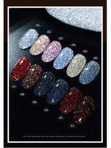 annies 10ML Reflective Glitter Gel Nail Polish Champagne Silver Pink Semi-Permanent Varnishes Soak Off UV LED Disco Diamonds Gel Polish Nail Art DIY 1pc/12PCS Nails - Multicolor - View 21