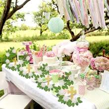 48 Pcs Baptism Centerpiece Decoration For Table First Communion 12 Golden Standing Wood Crosses For Craft 12 Metal Floral Hoop Centerpiece With Stand 24 Foam Fake Rose With Stem Party Wedding Home Decor - 如圖 - 查看 4