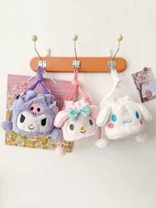 Sanrio 1 PC Sanrio Cinnamon Dog Kuromi Plush Drawstring Bag Bucket Bag Crossbody Bag Cartoon Bag Shoulder Bag