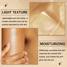 QIUFSSE Sunscreen Body Glow Oil,SPF 45 Broad Spectrum,Body Shimmer Oil With Gold Mica,Glitter Sunscreen With Coconut,Lightweight Non-Sticky,Water Resistant,Glowing Results(Gold+Rose+Amber) - Sunscreen Body Glow Oil-01 GOLD - 查看 3