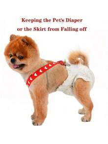1pc Dog Diaper Harness Dress For Female Dogs, Adjustable Size Suitable For Small, Medium & Large Breeds - Multicolor - View 4