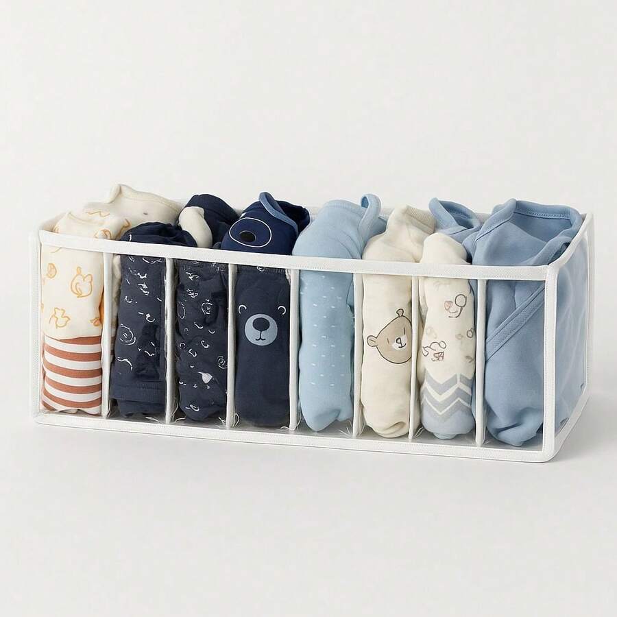 Kit Of 10 Drawer And Closet Organizers, Size S, For Organizing Baby Clothes, Underwear, Jewelry, And Socks - trắng - Xem 1