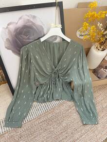 Women Tops - xanh quân đội - Xem 5