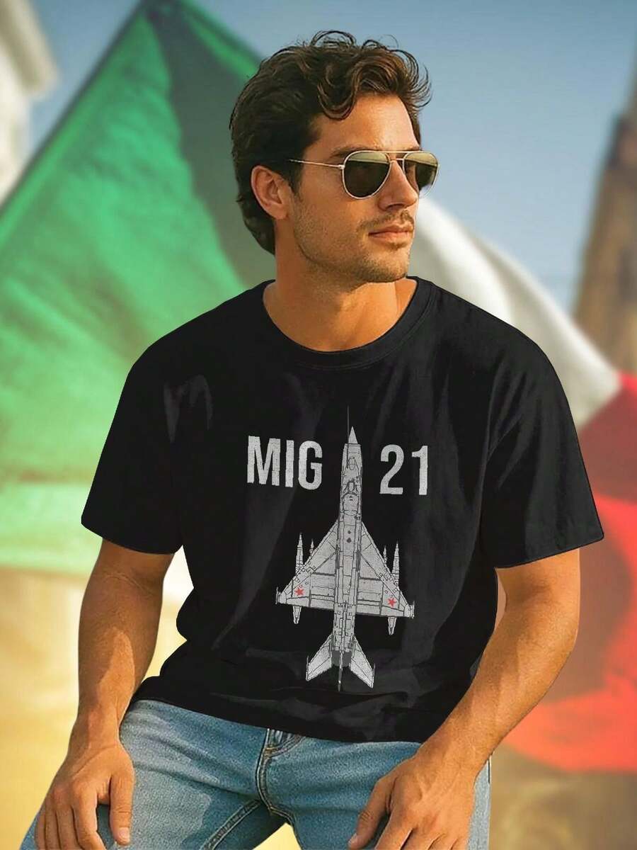 Maglietta Uomo MIG 21 Cotone Manica Corta Casual Moda Estiva Comfort Quotidiano Idea Regalo Must Have Stile  Offerta Imperdibile