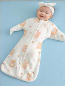 cottgoods 1件卡通印花婴儿防惊吓睡袋，柔软亲肤
