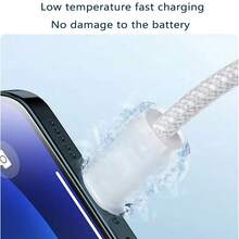 60W USB-C 转 USB-C 快速充电线，USB-C 转 Type-C 快速充电数据线，兼容 17/17 Air/17 Pro/17 Pro Max/Pro/Air，Galaxy S25/S24/S23/S22/S21/S20，尼龙编织充电线，可选 3.3 英尺/6.6 英尺/9.9 英尺长度 - 彩色 - 查看 7