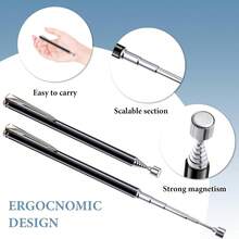 2 件磁性拾取工具，可调节磁性伸缩棒长度（4.92 至 25.59 英寸），磁性容量高达 1.5 磅，适用于收集小金属零件
