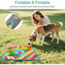 Snuffle Dogs, 20x20 Pet Treat Feeding, Interactive Dog Puzzle Toy Boredom, Slow Eating, Keep Busy, Pet Foraging Small Medium Large Dogs Cats Rabbits - 20x20吋+藍色 - 查看 7