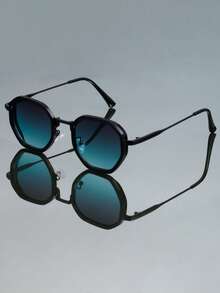 New Retro Small Frame Polygon Fashion Fashion Glasses, Unisex Metal Temple Minimalist Style Suitable For Daily Wear, Holiday/Party - Multicolor - View 7