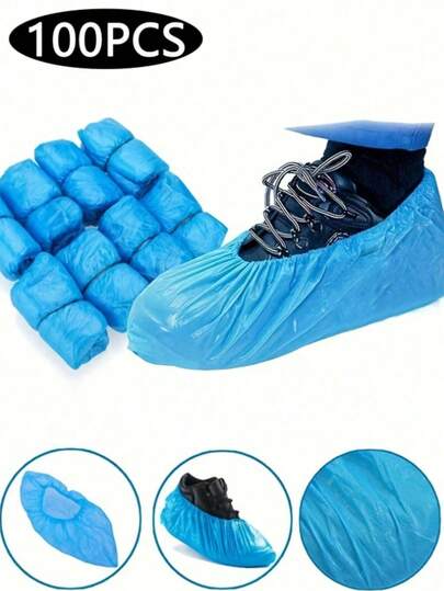 10/50/100 pezzi Copriscarpe in plastica monouso, Copriscarpe monouso antiscivolo, Copriscarpe impermeabili, Copriscarpe antipioggia, Copriscarpe antipolvere, Copriscarpe per stivali da lavoro, Protezione per tappeti interni, Per uso interno, ufficio e giorni di pioggia, Rinfrescante per l'estate, Spiaggia, Viaggio