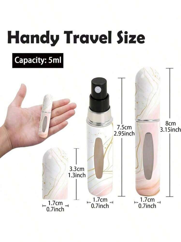 5ml Perfume Refillable Spray Bottle Marble Texture Pattern Empty Bottle Mini Portable Design For Dating/Travel - Multicolor - View 6
