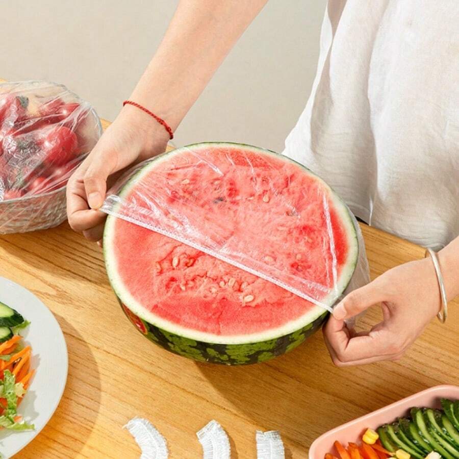 100/300/500 Pieces, Retractable Cling Film - Odorless Disposable Plastic Film, Dust-Proof And Preservative, Suitable For Kitchen, Home, Outdoor, Restaurant - Essential - Transparent 100 - View 1