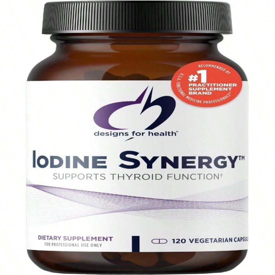 Designs For Health Iodine With Selenium - Iodine Synergy, 10mg Potassium Iodide + 40mcg Selenium (Selenomethionine) Supplement For Thyroid Support - Non-GMO + Gluten-Free (120 Capsules) - Flavor NameA - View 1