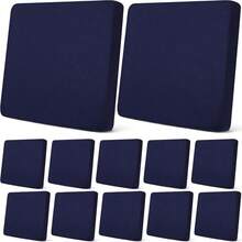 12 Pcs Patio Outdoor Cushion Covers Replacement Waterproof Stretch Sofa Couch Cushion Covers Washable Individual Couch Slipcovers Set Furniture Protector For Pets(20-27 Inch,Navy),18021324 - Màu xanh hải quân - Xem 1