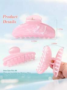 1PC High Quality Plastic Hair Claw Clips, 4inch Strong Hold Nonslip Jaw Clip, Large Marble Hair Barrettes For Thick Thin Hair, French Elegant Fashion Hair Claw, Hair Accessories For Women Girls, For Work Dating Party Daily Use, Holiday Birthday Valentine's Day Mother's Day Gift, Summer Vacation Beach Accessories, Acetate Hair Clamps, Blue Pink White, Hair Clutch Hair Catcher Clip Vacay Hair Clips - Multicolor - View 4