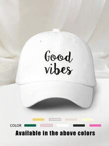 1顶绣有“Goodvibes”字样的可调节透气棒球帽，男女通用时尚弯檐遮阳帽，适合户外运动、高尔夫、四季皆宜，夏季、海滩等场合均可佩戴。 - 刺繡 - 查看 16